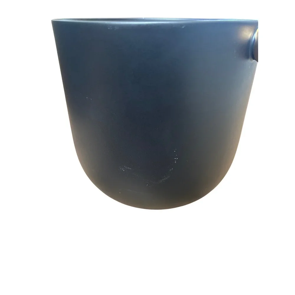 Uttermost Revelation Black Matte Cachepot Planter Gold Ball‎ Handles